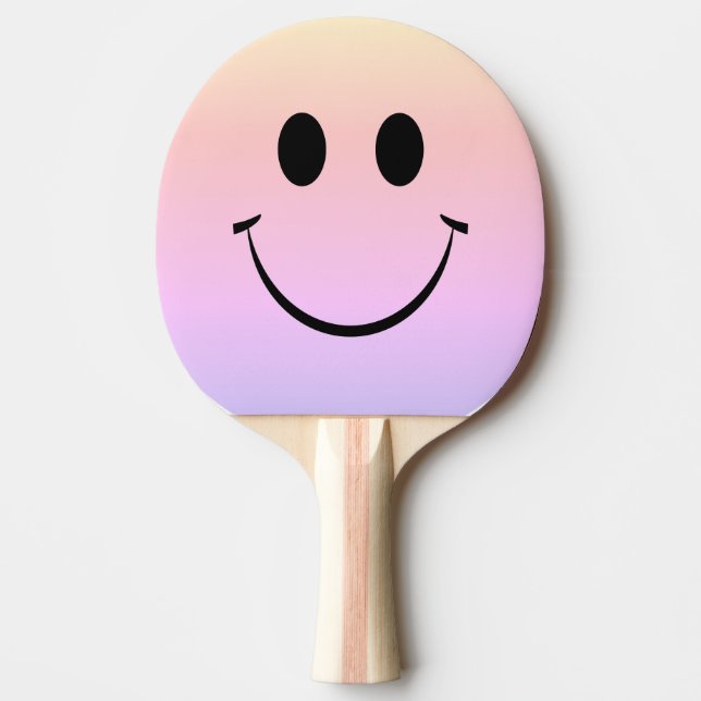 Rainbow Ombre Lycklig Ansikte Ping Pong Paddle Pingisracket (Framsidan)