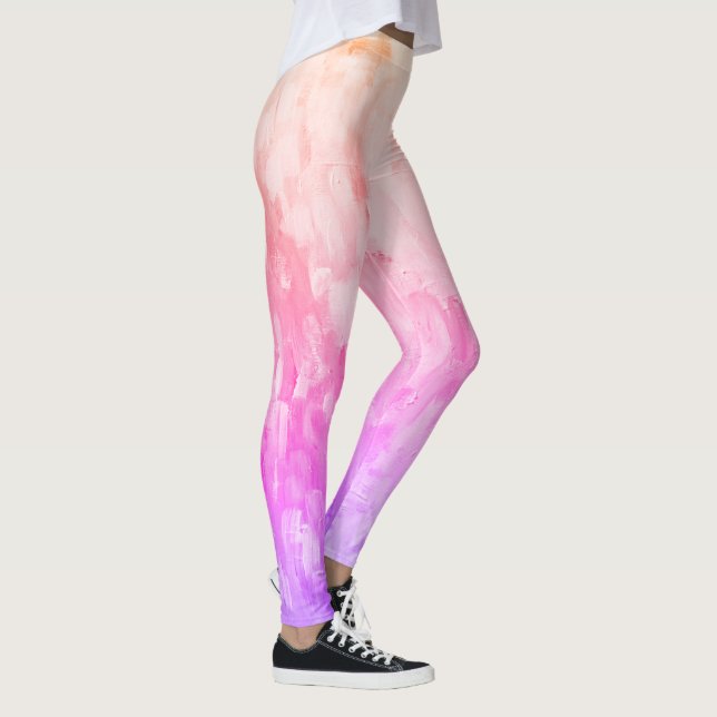 Rainbow Ombre Paint Stroke Leggings (Höger)