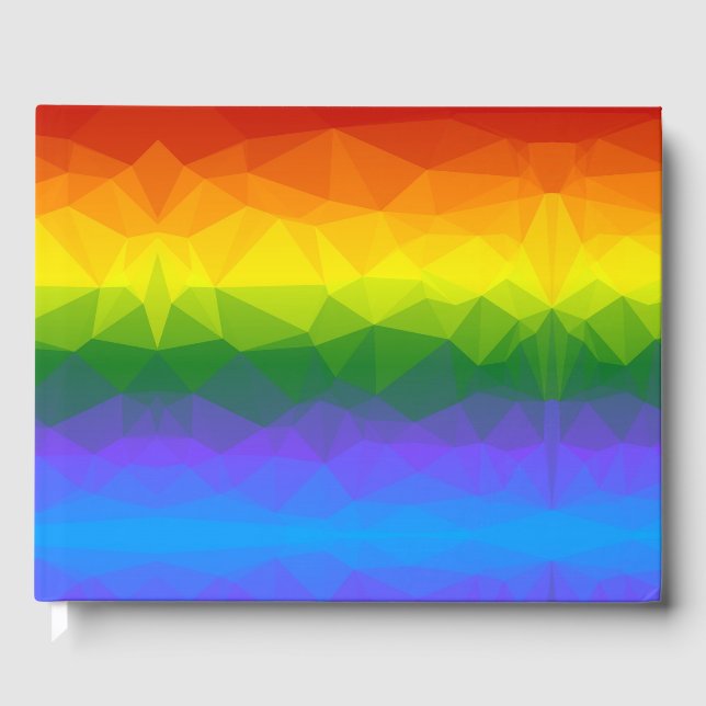 Rainbow Ombre Polygon Gästböcker (Framsida)