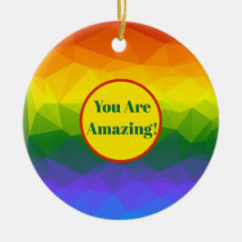 Rainbow Ombre Polygon Julgransprydnad Keramik