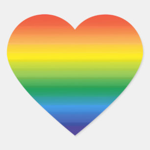 Rainbow Ombre Pride Hjärtformat Klistermärke