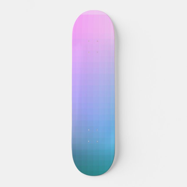 Rainbow Ombre Square Pixel Mini Skateboard Bräda 18,5 Cm (Framsida)