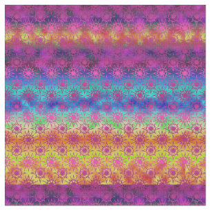Rainbow Ombre Starbursts Boho Stil Tyg