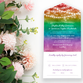Rainbow Ombre String Ljus Gay Bröllop