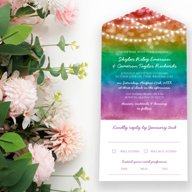 Rainbow Ombre String Ljus Gay Bröllop (Skapare uppladdad)