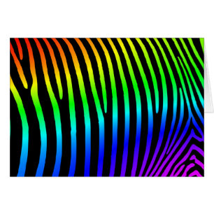 Rainbow Ombre Zebra ränder Hälsningskort