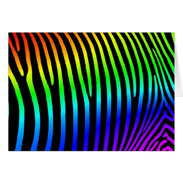 Rainbow Ombre Zebra ränder Hälsningskort (Framsidan Horizontal)