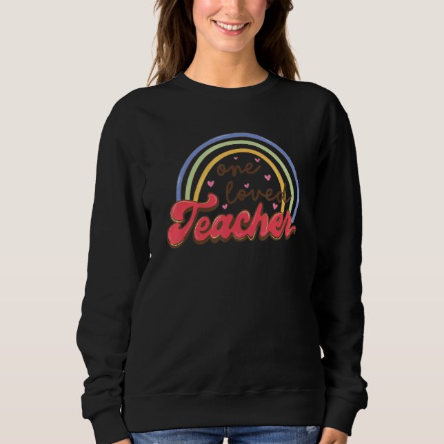 Rainbow One Loved Teacher Teacher Student Valentin T Shirt (Framsida)