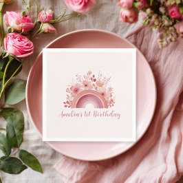 Rainbow Onederful 1st Birthday Party Napkin Pappersservett