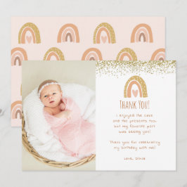 Rainbow Onederful Birthday Photo Tack Inbjudningar