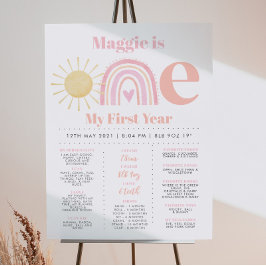 Rainbow ONEderful Girls 1:a födelsedagsmilsten Poster