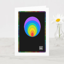 Rainbow Orb On Black-hälsningskort Kort