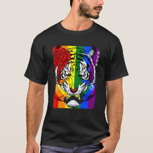 Rainbow Oriental Tiger Lgbt Q Animal Gay pride Fla T Shirt