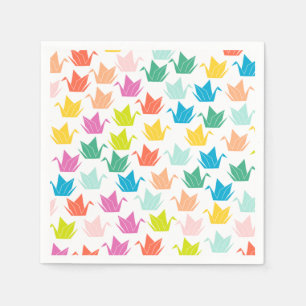 Rainbow Origami Crane Pappra Napkins Pappersservett