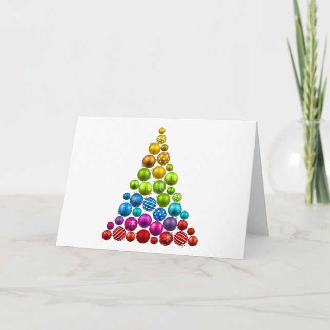 Rainbow Ornament Julgran Helgkort (Framsida)