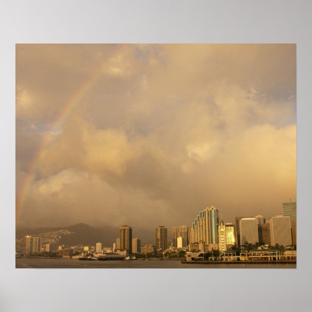 Rainbow over Honolulu, Hawaii, USA 3 Poster (Framsidan)