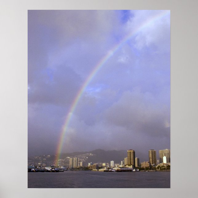 Rainbow over Honolulu, Hawaii, USA Poster (Framsidan)