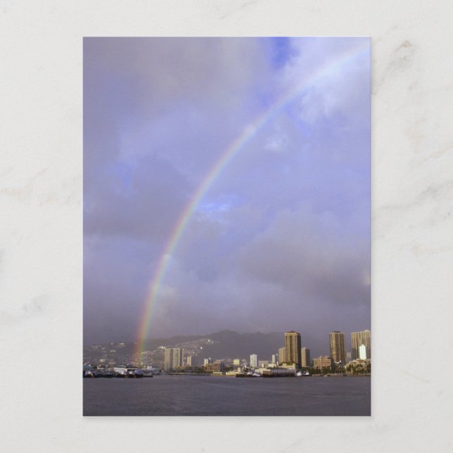 Rainbow over Honolulu, Hawaii, USA Vykort (Framsida)