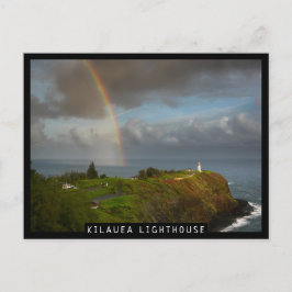 Rainbow över Kilauea fythouse på Kauai Vykort