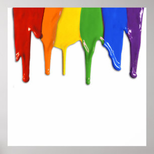 RAINBOW PAINT DRIPPINGS -.png Poster