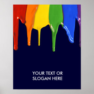 RAINBOW PAINT DRIPPINGS -.png Poster
