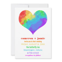Rainbow Paint Heart Gay Lesbisk Bröllop