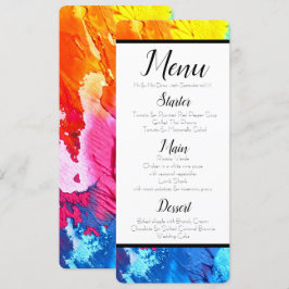 Rainbow Paint Menu Inbjudningar