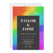 Rainbow Paint Modern Gay Lesbisk Bröllop