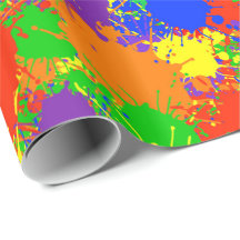 Rainbow Paint Stänk Födelsedagsfest Gift Wrap