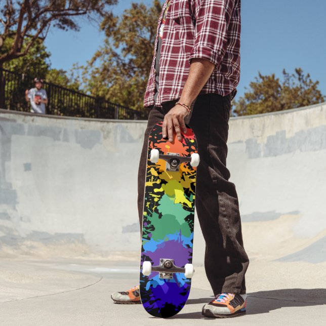 RAINBOW PAINT STÄNK GRAFFITTI SKATEBOARD (Utomhus 2)