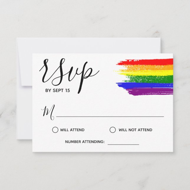Rainbow Paint Strokes LGBT-Bröllop OSA (Framsida)