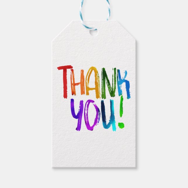 Rainbow Paint, tack för din födelsedag Presentetikett (Framsidan)