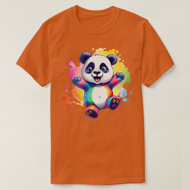 Rainbow Panda T Shirt (Design framsida)