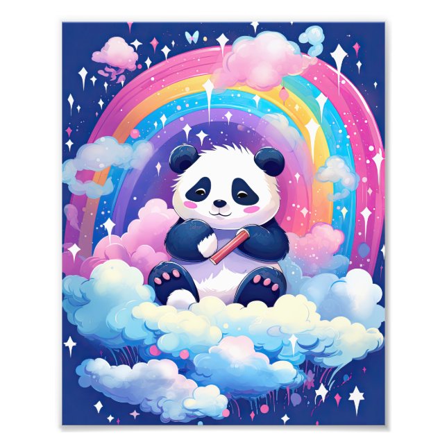 Rainbow Pandas Fototryck (Framsidan)