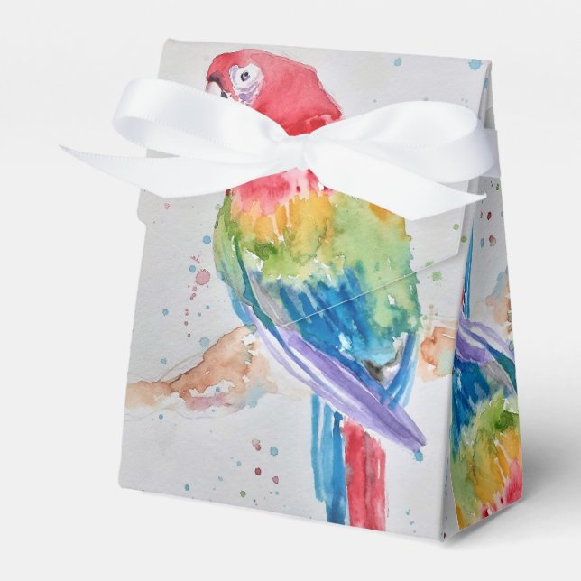 Rainbow Parrot Bird Birthday Cake Favbox Presentaskar (Framsidan Sidan)