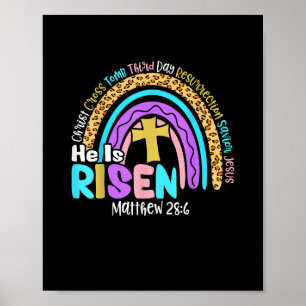 Rainbow Påsk Trendig: Risen Matthew 28 6 Poster