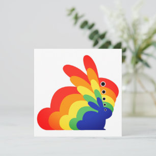 Rainbow Påskhare - Påsk Julkort