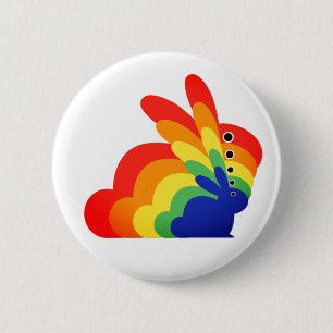 Rainbow Påskhare - Påsk Knapp