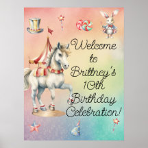 Rainbow Pastel Animals 10:e Födelsedagsfesten Välk