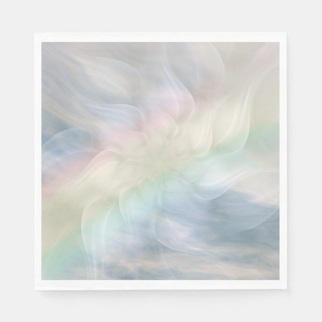 Rainbow Pastel blommigt Mandala-design Pappersservett (Framsidan)