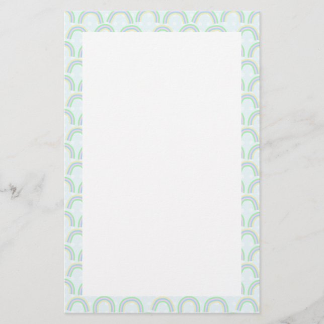 Rainbow Pastel Blue Brevpapper (Framsida)