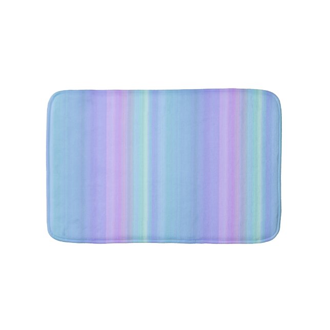 Rainbow Pastel Blue Lila Grönt Bath Mat Badrumsmatta (Framsidan)