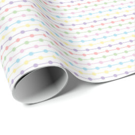 Rainbow Pastel Dot Stripes for Gender Neutral Presentpapper