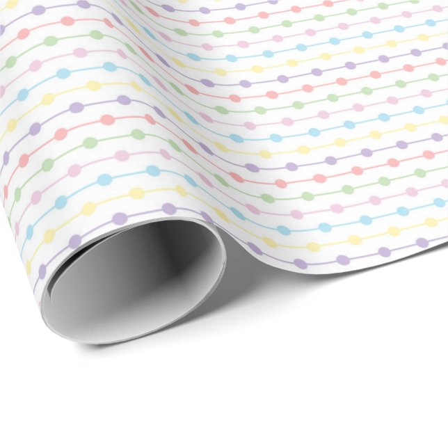 Rainbow Pastel Dot Stripes for Gender Neutral  Presentpapper (Rullad Hörn)