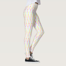 Rainbow Pastel Dots Mönster Leggings