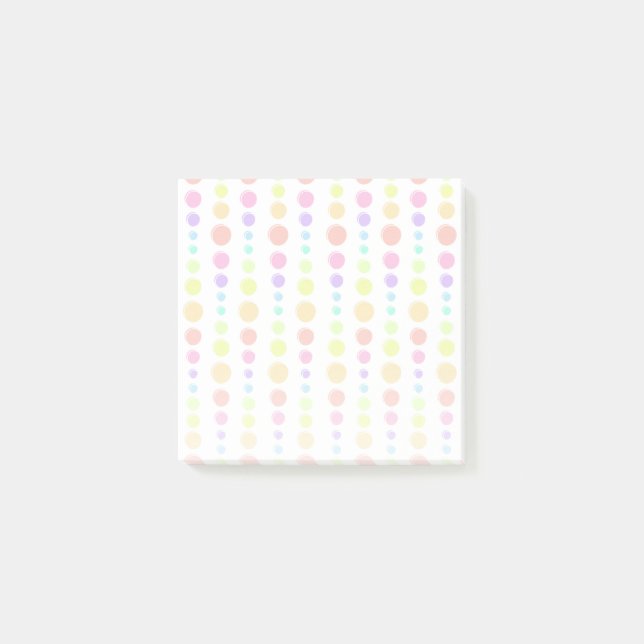 Rainbow Pastel Dots Mönster Post-it Block (Framsida)