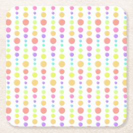 Rainbow Pastel Dots Mönster Underlägg Papper Kvadrat