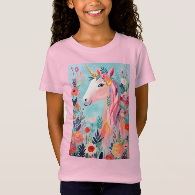 Rainbow Pastel Dream Unicorn T Shirt (Framsida)