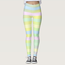 Rainbow pastel färg leggings