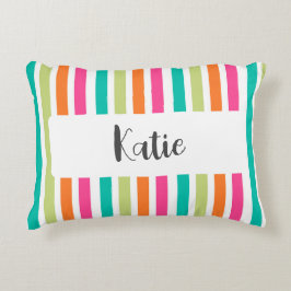 Rainbow pastel färg retro lodrät rand prydnadskudde